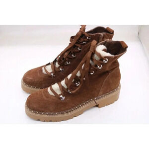 Steve Madden Rainer Lace Front Chunky Boots-Suede-Size 10 M